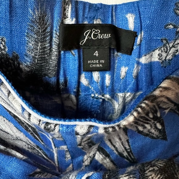 J Crew Blue Italian Linen Wide-leg Pant in Ratti Tropical Toile - Picture 6 of 6